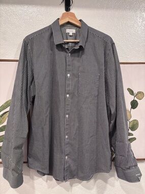 Calvin Klein Black & White Micro-Check Button-Down Shirt